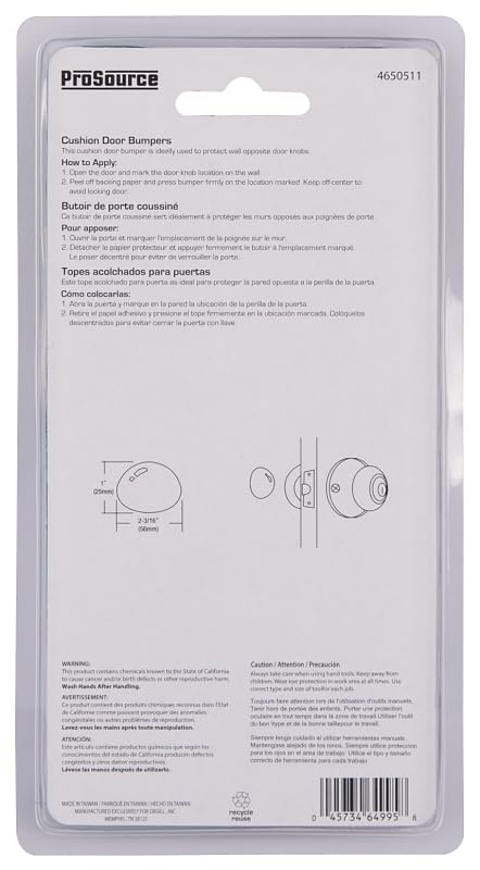 Rocky Mountain Goods Door Bumper Wall Protectors Pack of 2 - Strong Large White Door Stops to Protect Door and Wall - Self Adhesive Easy Install - Residential and Commercial - Shock Absorb Knobs