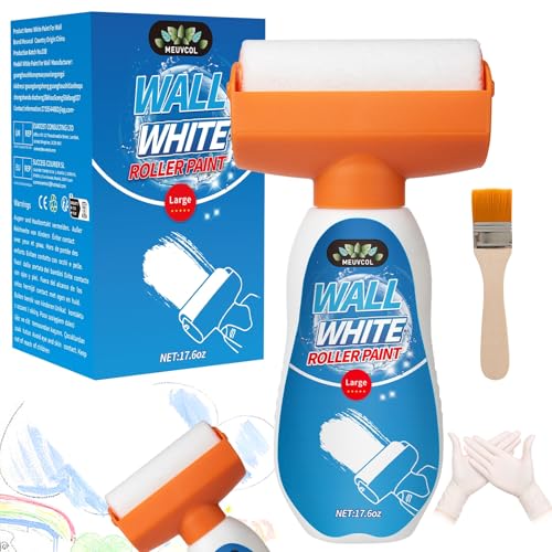 White Paint for Wall, 17.6 Floz Wall Touch Up Paint With Roller - style: 17.6 FlOz