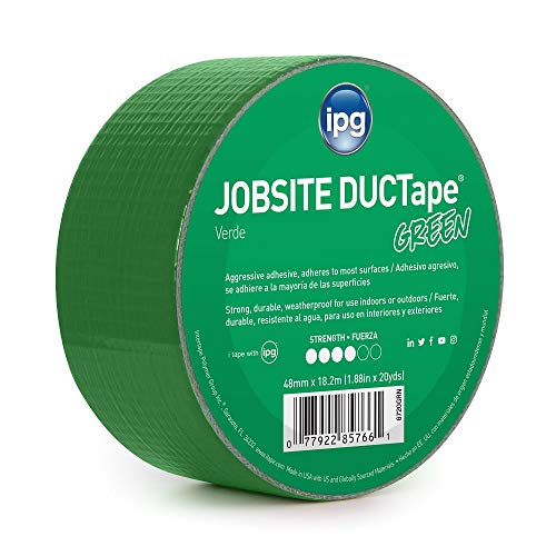 IPG 6720GRN JobSite DUCTape, Colored Duct Tape, 1.88" x 20 yd, Green (Single Roll) - color: Green, size: 1.88" x 20 yd