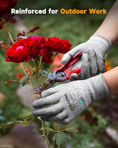 DULFINE ANSI A3 Cut Resistant Work Gloves for Men and Women, PU Coated,Ideal for Woodworking, Glass Cutting, Construction - size: X-Large