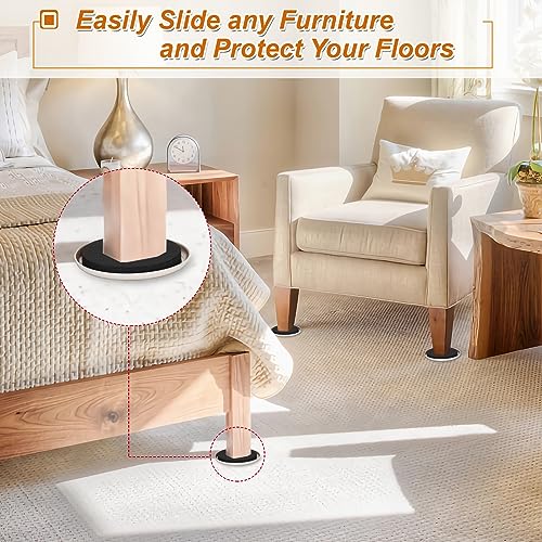 Furniture Sliders for Carpet, 16 PCS - 3.5 Inch Reusable Furniture Movers Sliders, Heavy Duty Furniture Moving Pads for Easily and Safely Move Your Furniture - size: 3.5 Inch 16 Pcs