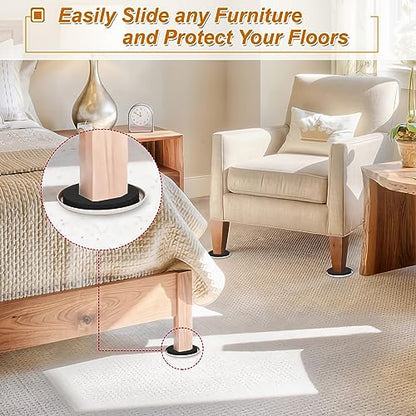 Furniture Sliders for Carpet, 16 PCS - 3.5 Inch Reusable Furniture Movers Sliders, Heavy Duty Furniture Moving Pads for Easily and Safely Move Your Furniture - size: 3.5 Inch 16 Pcs