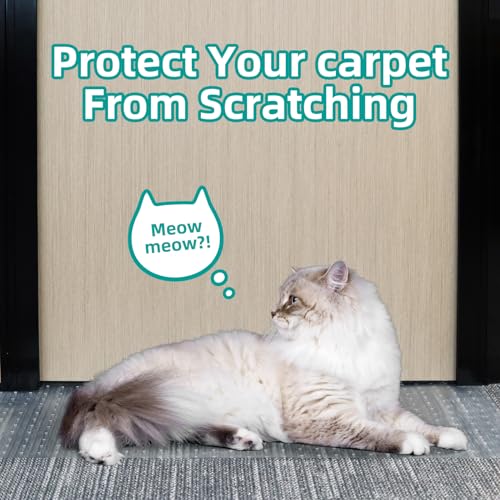 KHS 3PCS Plastic Carpet Protector for Pets, 3.6FT Carpet Scratch Stopper, Stop Cats from Scratching Carpets at Doorways, Easy to Cut Cat Scratch Protector Mat, Plastic Runners - size: 3.6FT(3PC)