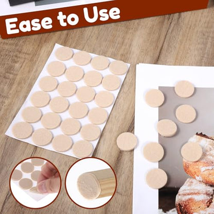48Pcs Adhesive Felt Pads for Cabinet Doors 3/4" Thin Furniture Felt Pads for Chair Legs Small Felts Pad for Coasters Bottom Dots Round Foam Circles Cushion Dots for Hardwood Floors Vase