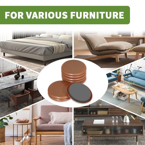 Furniture Sliders for Carpet 8 PCS - 3 1/2 inch Furniture Moving Slider Chair Legs Floors Protectors Furniture Movers Sliders – Move Your Furniture Easy & Safely(for Carpet) Brown Coffee - size: 8 PCS 3 1/2 inch Brown Coffee