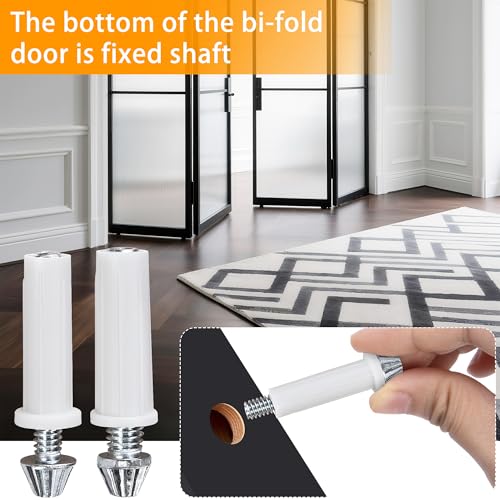 8 Pcs Bi-Fold Door Bottom Pivot Kit, 2 Size Folding Door Hardware Repair Bottom Pivot, Bifold Door Hardware Bottom Pivot for Folding Door Repair(3/8inch and 7/16inch)