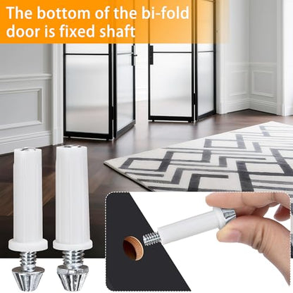 8 Pcs Bi-Fold Door Bottom Pivot Kit, 2 Size Folding Door Hardware Repair Bottom Pivot, Bifold Door Hardware Bottom Pivot for Folding Door Repair(3/8inch and 7/16inch)