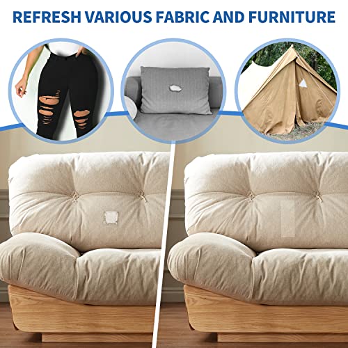 KING MOUNTAIN Canvas Iron on Patch,3"×60",Waterproof 100% Cotton Fabric Repair Patch,Used for Various Sofa,Tent,Clothes,Seats,Suitcases (Beige White) - color: Beige White, size: Canvas-3"x60"