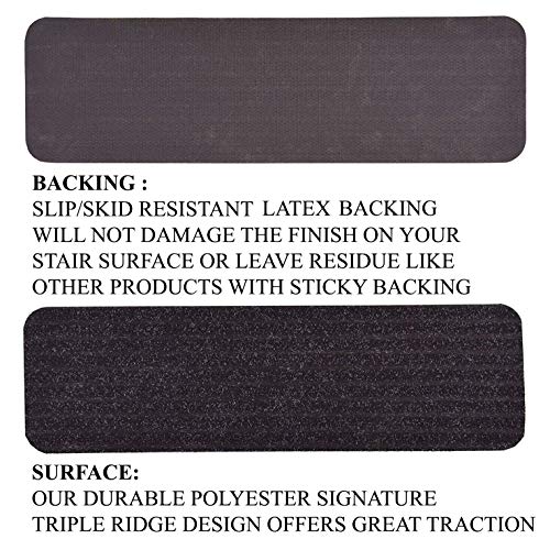 Stair Treads Collection Set of 13 Indoor Skid Slip Resistant Carpet Stair Tread Treads Black (8 Inch x 30 Inch) (Black, Set of 13) - color: Black, size: 13 Pcs - 8"x30"