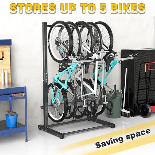 Ultrawall Freestanding Bike Rack, Vertical Bike Storage Stand for Garage, Indoor Bicycle Organizer, Holds Up to 5 Bikes - style: Holds 5 Bikes