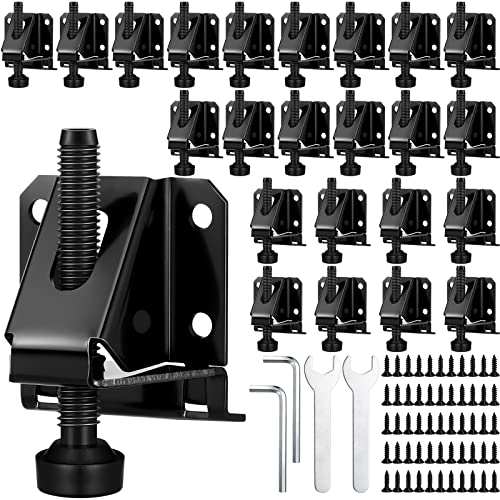 Kenning 24 Pack Heavy Duty Leveling Feet Workbench Leveling Legs Furniture Levelers Leg with Screws, Lock Wrench, 2.3 inch Adjustable Height, Leveler for Workbench, Furniture, Table, Cabinets (Black) - color: Black