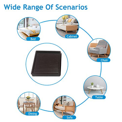 3X3 Square Rubber Furniture Caster Cups, TL-JIYPU Caster Cups with Anti-Sliding Floor Grip 4 PCS, Ideal Furniture Coasters, Floor Protectors Brown, Non Skid Furniture Pads, Rubber Furniture Cups - size: 3X3 Inch