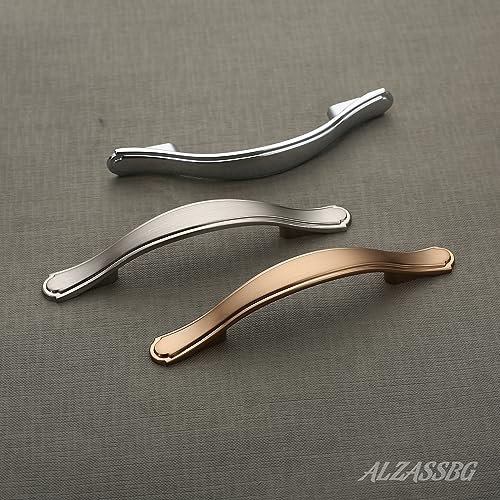 Alzassbg 10 Pack Champagne Bronze Cabinet Pulls, 3 Inch(76mm) Hole Centers Gold Cabinet Handles Arch Kitchen Hardware for Cabinets and Drawer AL3028TGP - color: Traditional Handles - Champagne Bronze, size: 3" Hole Center