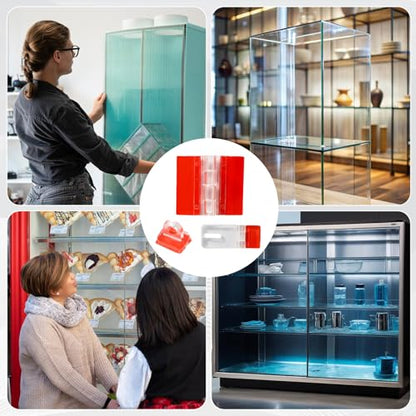 5 Set Acrylic Hinges and Self-Adhesive Latch Buckles Kit, Clear Plastic Hinges for Glass, Furniture, Display Stand, Crafts, Aquariums, Cabinets, DIY Clear Containers
