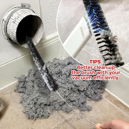 Holikme Dryer Vent Cleaner Kit Clothes Dryer Lint Brush Vent Trap Cleaner Home Essentials Long Flexible Vacuum Brush,Crevice Gap Cleaning Tool Brush - size: Upgrade 2Pack