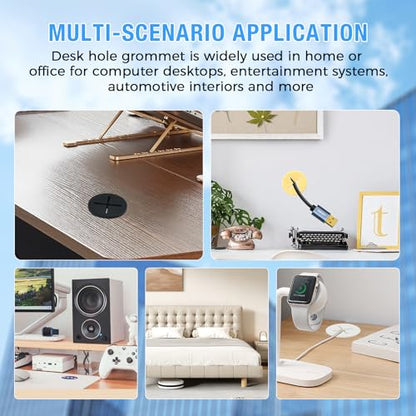 Desk Grommet, 1 in 25 mm Silicone Rubber Grommets, White Desk Hole Cover for Cables, Flexible Wall Cord Pass Through Grommet for Office Table Computer Home Furniture Wire Organizer-8 Pcs - size: 1"(25 mm)-8Pcs, style: White