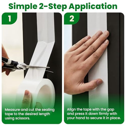 ECOHomes Window Weather Sealing Tape | Winter Weather Stripping Tape to Block Cold Drafts Through Window Gaps and AC Units, Insulation Seal and Draft Blocker for Home (2 Inch by 180 FT, White) - color: White, size: 2 Inch By 180 FT