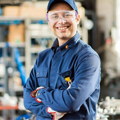 UNCO- Safety Goggles Over Glasses, Protective Goggles, Anti Fog, Work, Safety Glasses Over - color: Dark Blue and Purple Handle, size: 2 Pack