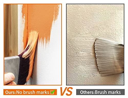 ROLLINGDOG 2.5" Angle Paint Brush Wooden Handle Stainless Steel Shell for Sharp Edge Lines Painting with Paints on Walls, Ceilings, Wood and Metal - color: 2.5" Angled Paint Brush
