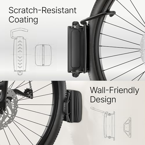 PEGZONE 2 Pack Bike Hooks for Garage, Heavy Duty Swivel Bike Wall Mount, Holds 77 Lbs Bike Wall Hanger, Adjustable Garage Bike Rack for Bedroom Home Office, 2 Pack - size: 2 PACK