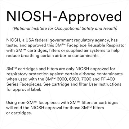 3M Rugged Comfort Half Facepiece Reusable Respirator 6503, NIOSH, Cool Flow Valve Helps Reduce Heat and Moisture, Silicone Faceseal Provides a Firm Seal, Welding, Sanding, Cleaning, Grinding, Large - style: Large