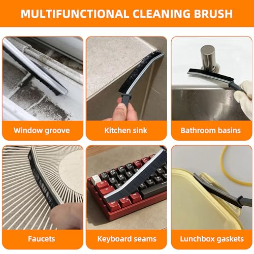 10Pcs Hard-bristled Crevice Cleaning Brush, Multifunctional Thin Gap Scrub Brush, Bathroom Cleaner Tools for Household Use, Kitchen, Window, Toilet, Grout, Faucets, Car - color: 10pcs