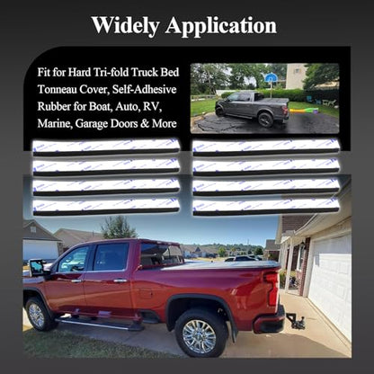326A0008 Service Kit, 8 pcs 5.9 inch D Shape EPDM Foam Rubber Seal w/Tape, Fits Hard Tri-fold Truck Bed Tonneau Cover/Bulkhead Seal w/Self-Adhesive Rubber for Boat/Auto/RV/Marine/Garage Doors/Window - style: 8 Pcs 5.9Inch