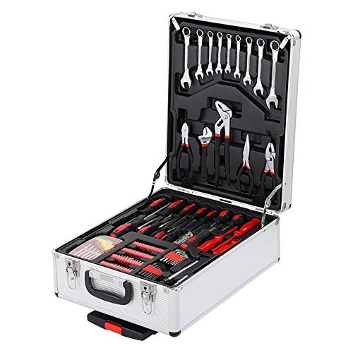 799pcs Tool Set,House Repairing Hand Tool,Portable Complete Basic Repair General Hand Tool Sets for Men Women,Home Basic Repair Tool Kit,with Aluminum Trolley Case,for DIY Home Maintenance (Silver) - color: 799pcs-silver