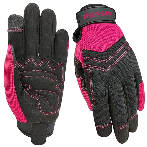 Thorn Proof&Puncture Resistant Gardening Gloves with Grip,Garden Glove for Women, Leather Yard Work Gifts - color: 1 Pair Per Pack-pink Work Gloves, size: Small