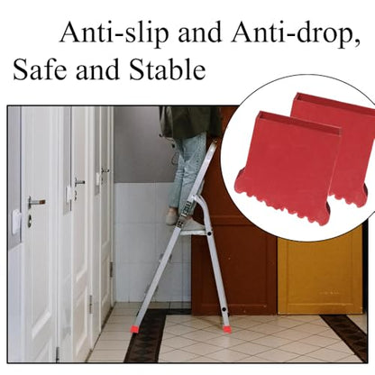 SagaSave Ladder Accessories Ladder Feet Mat Non Slip Folding Ladder Rubber Stair Foot Pads Covers Antiskid Ladder Leg Cushion Bumper Leg Cover Replacement Ladder Leveler