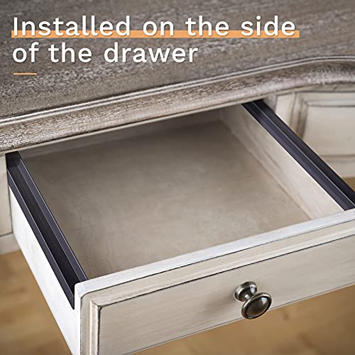 Chinco 2 Pieces PVC Drawer Hanging File Rails Black Cabinet Rails for Hanging 1/2 Drawer Sides Letter Size File Storage Folder Organizer(for 1/2 Inch-wide, 15. 8 Inch) - size: for 1/2 Inch-wide, 15.8 Inch