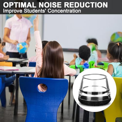 Chunful 32 Pcs Chair Leg Floor Protectors TPE Classroom Chairs & Desks Leg Covers with Quiet Felt Sliders Prevent Floor Scuffs & Scratches Desks Foot Caps Pads Teacher Classroom Supplies (Black) - color: Black