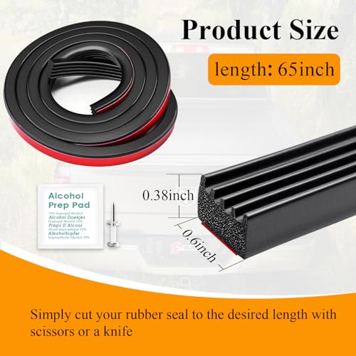 326A0004 Ribbed Bulkhead Seal Strip 3/5" X 65", Tonneau Cover Bulkhead/Service Kit/Self-Adhesive EPDM Foam Rubber Seal W/Tape/Ideal Weather Stripping - style: 1 Pc