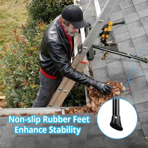 Ladder Stabilizer, Extension Ladder Stabilizer Adjustable Leg 22-29.5" Withstands 300 Lbs Weight Rating, Aviation Aluminium Ladder Stabilizers for Roof