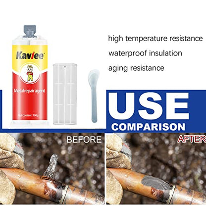Strong Foundry Glue, High Temperature Resistant Casting Repair, Metal Repair Glue, Premium Liquid Welding Filler for Metal Defects and Repairs (ABclear) - color: ABclear