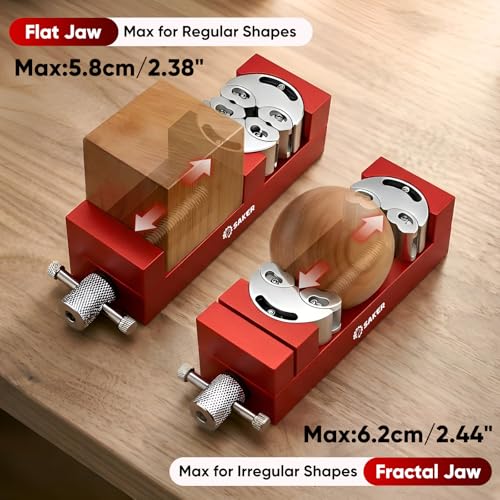 Saker Fractal Vise-Mini Vice Clamp- Bench Vice/Drill Press Vise, Self-Adjusting Aerospace-grade Aluminum Alloy&Heavy-Duty CNC Machined for Jewelry Making, DIY, Woodworking, and Repair - color: Red