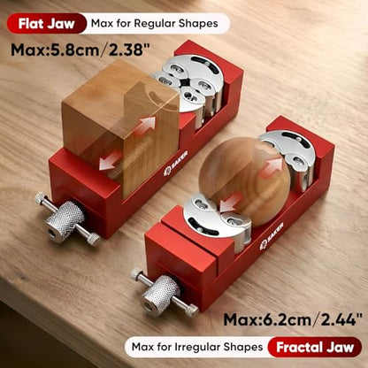Saker Fractal Vise-Mini Vice Clamp- Bench Vice/Drill Press Vise, Self-Adjusting Aerospace-grade Aluminum Alloy&Heavy-Duty CNC Machined for Jewelry Making, DIY, Woodworking, and Repair - color: Red
