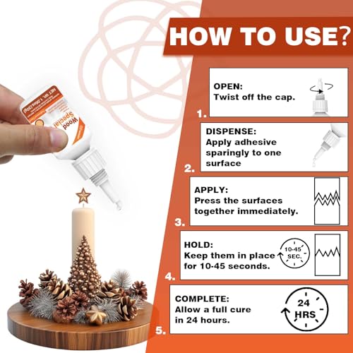 Wood Glue Strong, 30g Waterproof Wood Adhesive for Furniture Repair, Fast Drying Wood to Wood Glue for Woodworking, DIY Crafts, Oak & Hardwoods, Indoor/Outdoor Use - size: 30g*1, style: Wood Glue