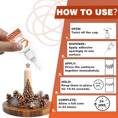 Wood Glue Strong, 30g Waterproof Wood Adhesive for Furniture Repair, Fast Drying Wood to Wood Glue for Woodworking, DIY Crafts, Oak & Hardwoods, Indoor/Outdoor Use - size: 30g*1, style: Wood Glue
