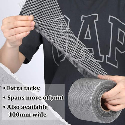 250 ft x 4 Inch Cement Board Joint Tape Self Adhesive Durable Gray Fiberglass Mesh Drywall Mesh Repair Tape for Cement Board Joints Repairing, Sealing and Strengthening - size: 250 ft X 4 Inch