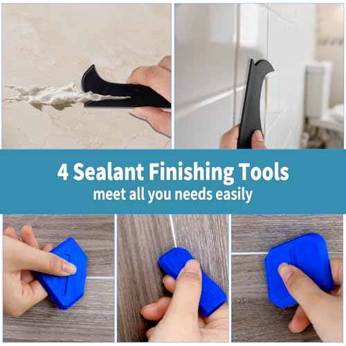 Silicone Caulking Tool Kit，Glass Glue Angle Scraper,Floor Glue Scraper， Caulk Remover Tool, Stainless Steelhead Caulk Remover and Sealant Scraper, Caulk Remover for Kitchen，Bathroom，Window，Joint,