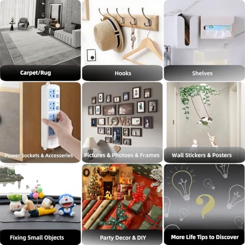 Double Sided Tape, Heavy Duty Nano Adhesive, 1.20 x 200 Inch, Removable Mounting Tape for Wall Home Office Holiday Decorations DIY Accesseries, for Rugs Pictures Photoes Frames (16.5 Ft x 1Pack) - size: 16.5 Ft x 1Pack