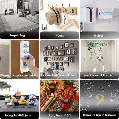 Double Sided Tape, Heavy Duty Nano Adhesive, 1.20 x 200 Inch, Removable Mounting Tape for Wall Home Office Holiday Decorations DIY Accesseries, for Rugs Pictures Photoes Frames (16.5 Ft x 1Pack) - size: 16.5 Ft x 1Pack