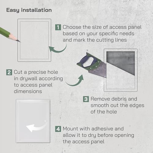 Vent Systems Access Panel for Drywall 12 x 16 Inch - Wall Hole Cover Plate - Metal Access Door with Handle - Plumbing Access Panel for Drywall - Service Shaft Crawl Space Door - Wall Access Panel - size: 12'' x 16''