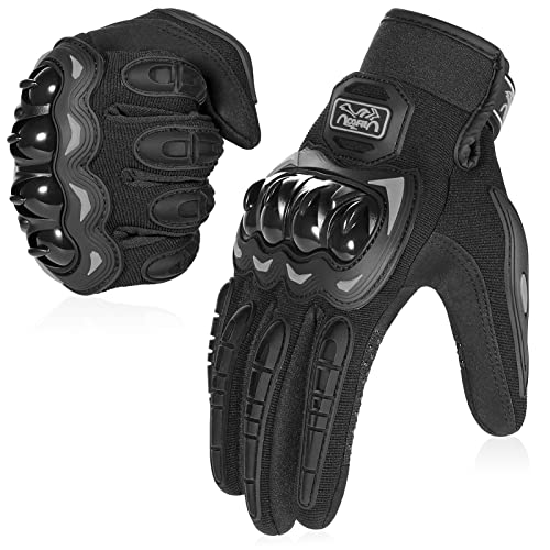 COFIT Motorcycle Gloves Breathable, Touchscreen Motorbike Gloves Anti-Slip with Good Grip Hard Knuckles Protection for Men Women Motocross, BMX ATV MTB Cycling, Road Racing - Black XXXL - color: Black, size: 3X-Large