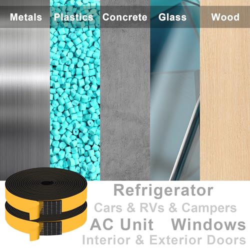Strong Self Adhesive Foam Weather Stripping, Foam Seal Tape for Doors and Windows, SoundProof Weatherproof Insulation Strips, AC Seal Strip, Anti-Collision, Anti-Bug(1 in x 1/8 in x 33Ft) - size: 1 In x 1/8 In x 33Ft