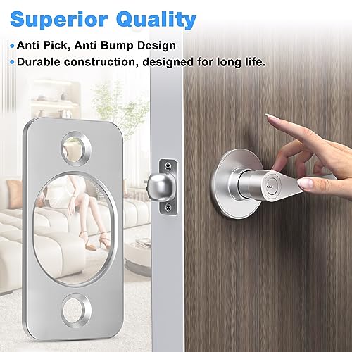Deadbolt Strike Plate,1 x 2-1/4" Deadbolt Cover Plate,Door Hole Cover Plate,Door Strike Plate,with 6 Screws 1-3/8" (Satin Nickel) - 3 Pack