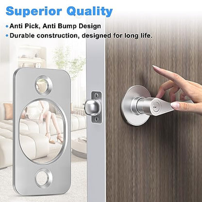 Deadbolt Strike Plate,1 x 2-1/4" Deadbolt Cover Plate,Door Hole Cover Plate,Door Strike Plate,with 6 Screws 1-3/8" (Satin Nickel) - 3 Pack