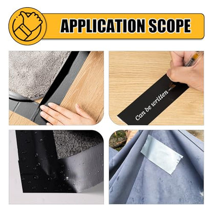 Black Duct Tape Heavy Duty，3 Pack Heavy Duty Waterproof Black Tape,Strong Adhesive Duct Tape for Indoor Outdoor Repairs Tear by Hand, 60 Yards x 2 Inch Total