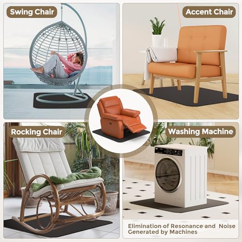 Non Slip Recliner Pads For Hardwood Floors, Recliner Floor Protector Keep Recliner From Sliding, Recliner Slide Stoppers, Under Recliner Mat, Furniture Pad For Recliner, Recliner Gripper,Recliner Grip - size: Square-BLack